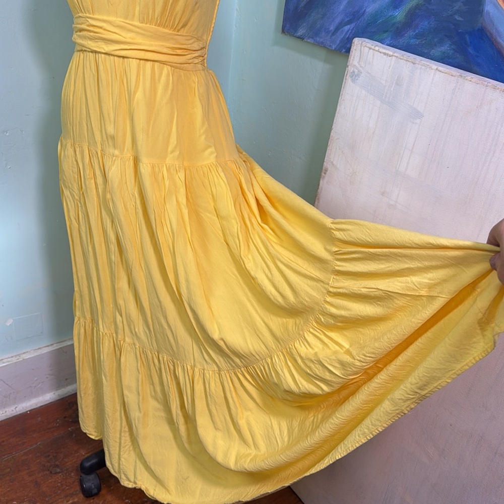 Vintage 100% cotton yellow sundress perfect condition size S - Picture 9 of 9